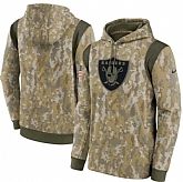 Men's Las Vegas Raiders Nike Camo 2021 Salute To Service Therma Performance Pullover Hoodie,baseball caps,new era cap wholesale,wholesale hats